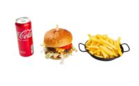 Klasik burger + pomfri + pijača 0,33l