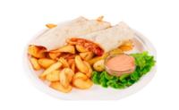 Piščančja tortilja s krompirjevimi čolnički