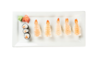 Ebi suši 5 kos + 3 maki