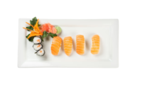 Lososov suši mini: 4 suši + 6 maki