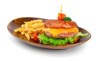 Cheeseburger s pomfrijem, pijača