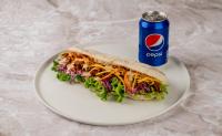 Pulled pork / Trgana svinjina + Pepsi 0,33 l ploč.