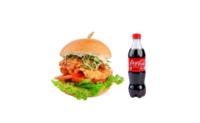 Chicken burger + Coca-Cola