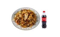 90P. Praženi riževi špageti  s piščancem + Coca-Cola